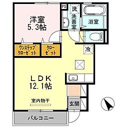ル・ボア拝島B 1LDKの間取図画像
