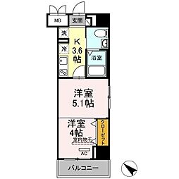 エンドレスタワー 2Kの間取図画像
