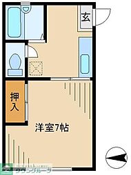 グレイス80 1Kの間取図画像