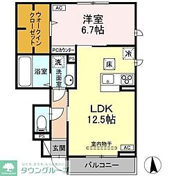 シティハイムRE 1LDKの間取図画像