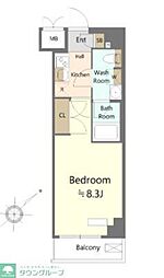 SHOKEN Residence八王子 1Kの間取図画像