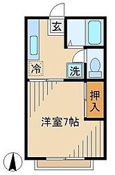 第3グリーンハイツ 1Kの間取図画像
