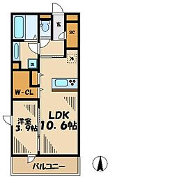 サンヒルズ 1LDKの間取図画像