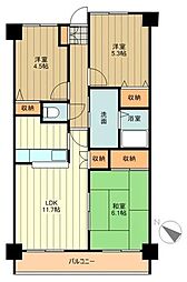 ラフィネ立川 3LDKの間取図画像