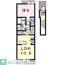 フェイバーJ.O-2 1LDKの間取図画像