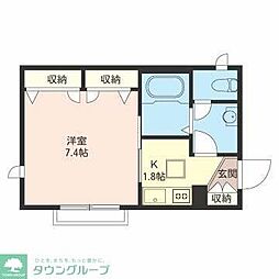 メゾンクレア 1Kの間取図画像