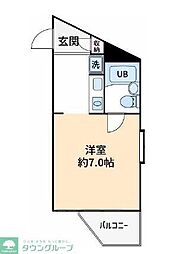 パレ・ドール西国分寺 1Kの間取図画像