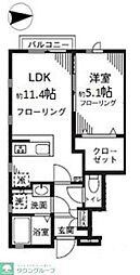 デザインコート国立 1LDKの間取図画像
