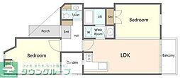 ヒルサイドイン国分寺 2LDKの間取図画像