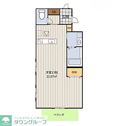 ニューノース参番館 ワンルームの間取図画像