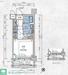 エステムコート立川ノースプレミア 1Kの間取図画像