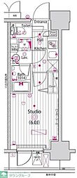 グランド・ガーラ立川 1Kの間取図画像