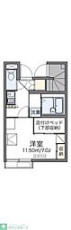 レオパレス平成 1Kの間取図画像
