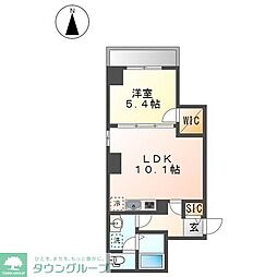 エム・ヒルズ 1LDKの間取図画像
