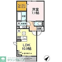 トリアテュラー 1LDKの間取図画像