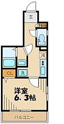 ステーションビューロアール府中 1Kの間取図画像