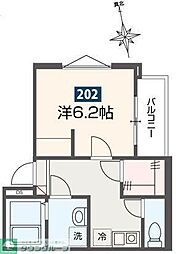 東武伊勢崎線 武里駅 徒歩6分の賃貸アパート 1階1Kの間取り