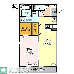 つくばエクスプレス 八潮駅 徒歩11分の賃貸アパート 3階1LDKの間取り