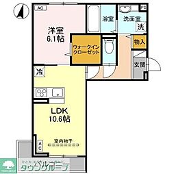 JR武蔵野線 吉川美南駅 徒歩7分の賃貸アパート 3階1LDKの間取り