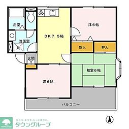 ヴァンベール東川口1 3DKの間取図画像