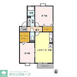 ディアコートA 2LDKの間取図画像
