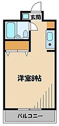 シャルマン高砂2 ワンルームの間取図画像