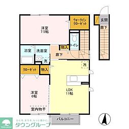 プランドールA 2LDKの間取図画像