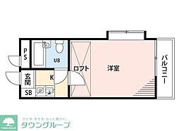 ハイツセルシオン 1Kの間取図画像