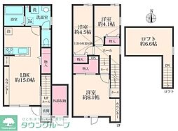 (仮)吉川市木売2丁目新築アパート 3LDKの間取図画像