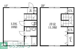 リバティ草加 1LDKの間取図画像
