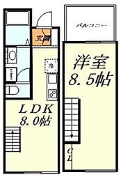 ラフィーネ北越谷 1LDKの間取図画像