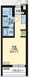 WOOD4東川口 ワンルームの間取図画像