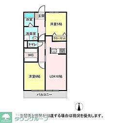メゾンドバード 2LDKの間取図画像