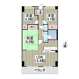 ヴィバーチェ武里 3SDKの間取図画像