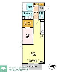 ラヴニールアン 1LDKの間取図画像