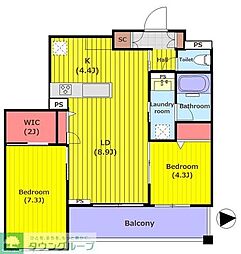 Maison Luxe 2LDKの間取図画像