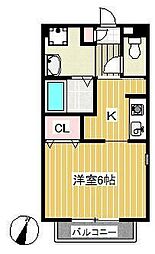 ハレモイ 1Kの間取図画像
