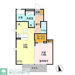コーワ・ルミエール参番館 1LDKの間取図画像