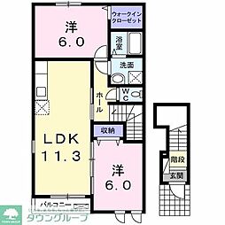 オメガ 2LDKの間取図画像