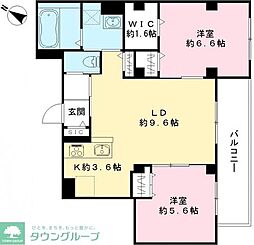 川口市戸塚2丁目マンション 2LDKの間取図画像