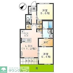 ヴェールルミアー 2LDKの間取図画像