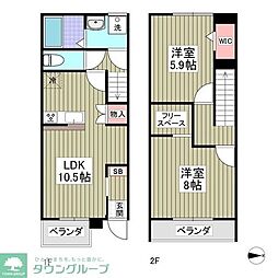 MAISONETTEPARK大道 2DKの間取図画像