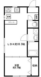 マイコート稲城館II 1階1LDKの間取り