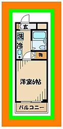 檜の森ハイツ 1Kの間取図画像