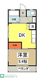 サンケー・コーポ小宮II 3階1DKの間取り