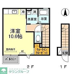 フロース ワンルームの間取図画像