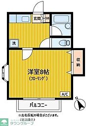 ルミエール 1Kの間取図画像