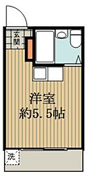 グリーンハイツ5 ワンルームの間取図画像