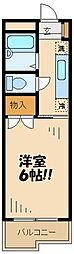 マンション如月 1Kの間取図画像