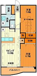 らくりーぶ21下田 2LDKの間取図画像